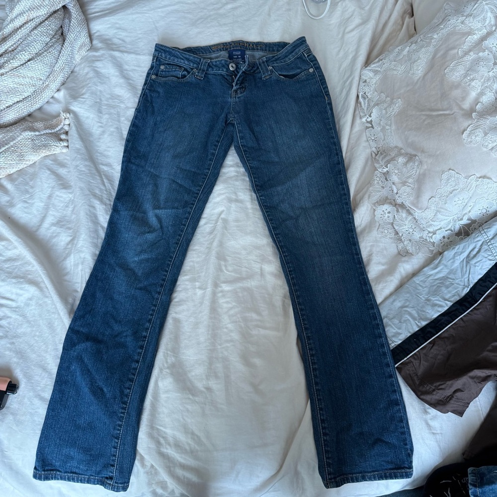 Blue Asphalt Low Rise Boot Cut Blue Jeans